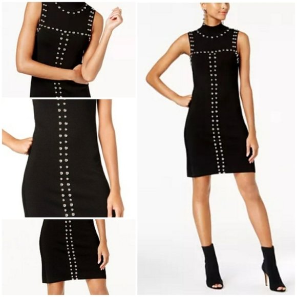 INC Mock Turtleneck Black Sleeveless Dress with Silver Studs - XXL - Picture 5 of 13